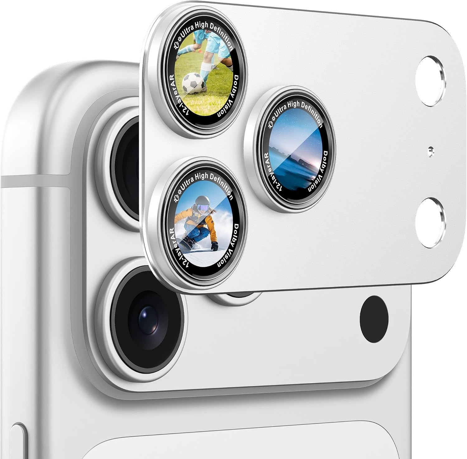 image:imageCACOE Metal Camera Lens Protector Cover for iPhone 18 Pro MaxSilver