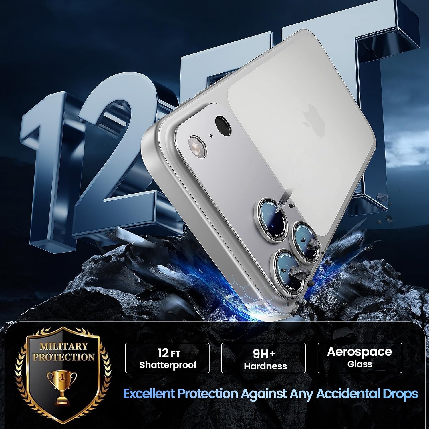image:imageCACOE Metal Camera Lens Protector Cover for iPhone 18 Pro MaxSilver