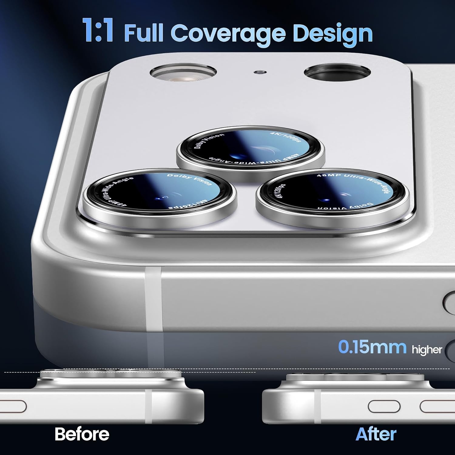 image:imageCACOE Metal Camera Lens Protector Cover for iPhone 18 Pro MaxSilver