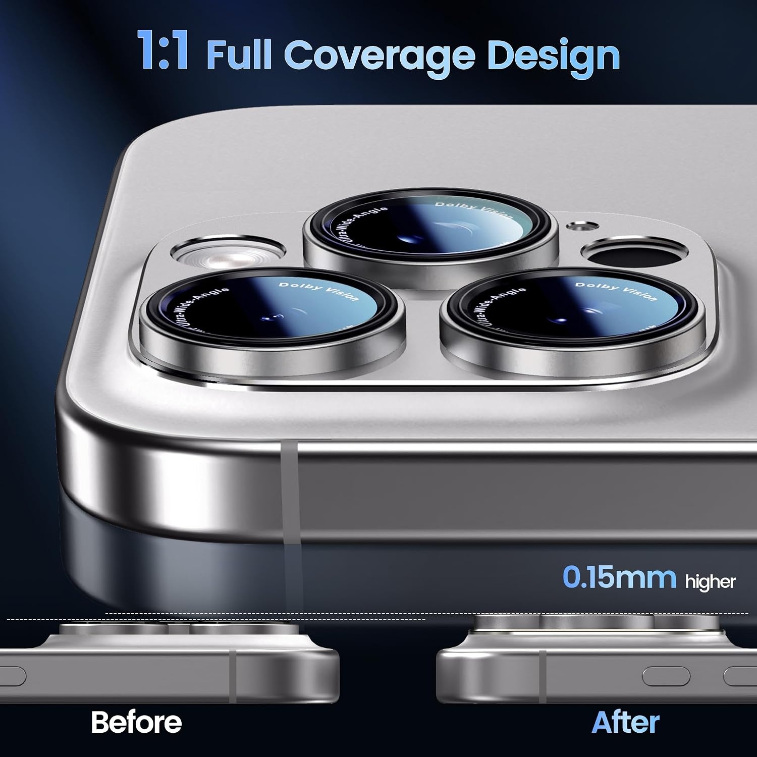 image:imageCACOE Metal Camera Lens Protector Cover for iPhone 18 Pro MaxTitanium