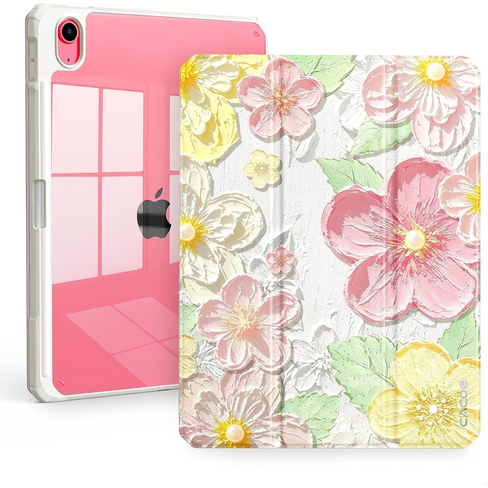 image:imageCACOE Cute Case for iPad A16 11th GeniPad 10th Gen Blue BowsOil Paint Flower