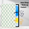 CACOE Cute Case for iPad A16 11th Gen/iPad 10th Gen, Blue Bows(Green Gingham)