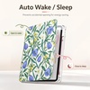 CACOE Cute Case for iPad A16 11th Gen/iPad 10th Gen, Blue Bows(Green Leaf Floral)