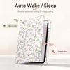 CACOE Cute Case for iPad A16 11th Gen/iPad 10th Gen, Blue Bows(Pink Floral)