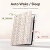 CACOE Cute Case for iPad A16 11th Gen/iPad 10th Gen, Blue Bows(Pink Stripe Floral)