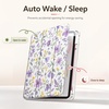 CACOE Cute Case for iPad A16 11th Gen/iPad 10th Gen, Blue Bows(Purple Floral)