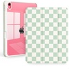 CACOE Cute Case for iPad A16 11th Gen/iPad 10th Gen, Blue Bows(Green Gingham)