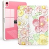 CACOE Cute Case for iPad A16 11th Gen/iPad 10th Gen, Blue Bows(Oil Paint Flower)
