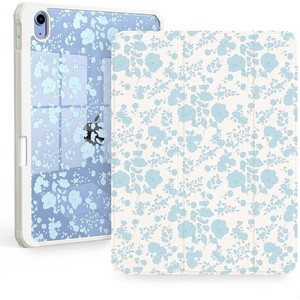 CACOE Cute Case for iPad A16 11th Gen/iPad 10th Gen, Blue Bows(Blue Floral)