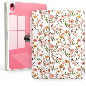 CACOE Cute Case for iPad A16 11th Gen/iPad 10th Gen, Blue Bows(Garden Flower)