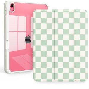 CACOE Cute Case for iPad A16 11th Gen/iPad 10th Gen, Blue Bows(Green Gingham)