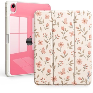 CACOE Cute Case for iPad A16 11th Gen/iPad 10th Gen, Blue Bows(Pink Ditsy Floral)