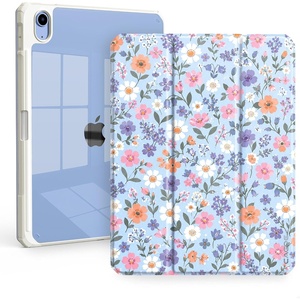 CACOE Cute Case for iPad A16 11th Gen/iPad 10th Gen, Blue Bows(Sky Blue Floral)